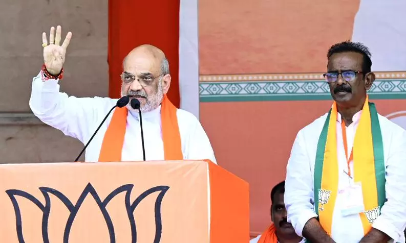 Congress, BRS trying to implement Sharia: Amit Shah