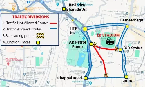 Traffic Restrictions at LB Stadium for PM Modis Hyderabad Visit