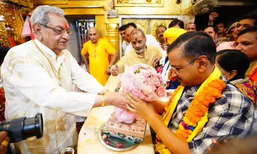 Kejriwal out of jail, visits Hanuman temple ahead of roadshow