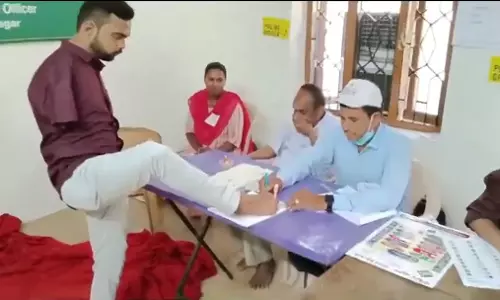 Telangana: Man With No Hands Uses Foot To Vote