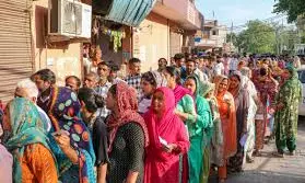 Voters from urban and suburban areas of Vijayawada turn out in large numbers