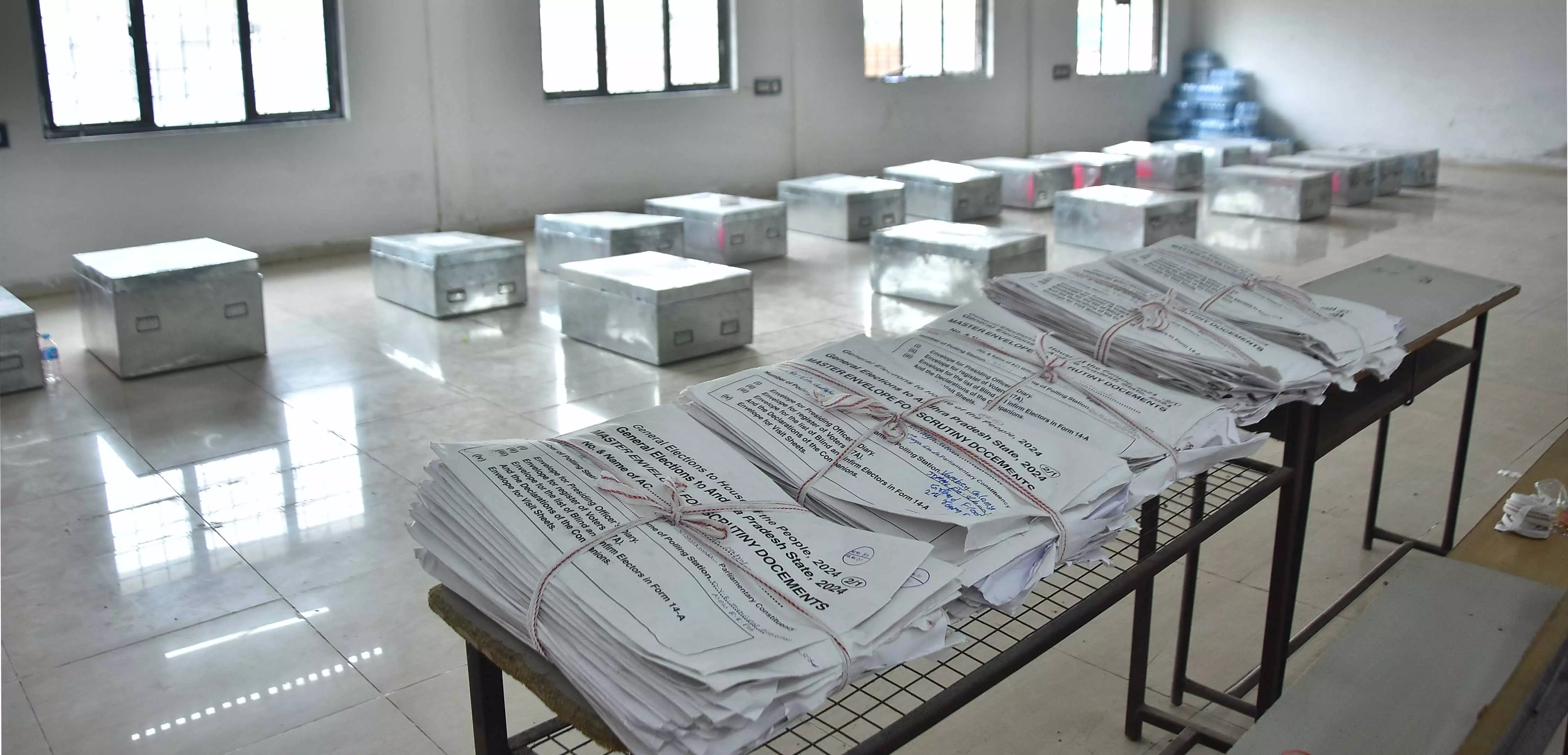NTR, Krishna Districts EVMs, VVPATs Moved to Strong Rooms NTR, Krishna Districts EVMs, VVPATs Moved to Strong Rooms