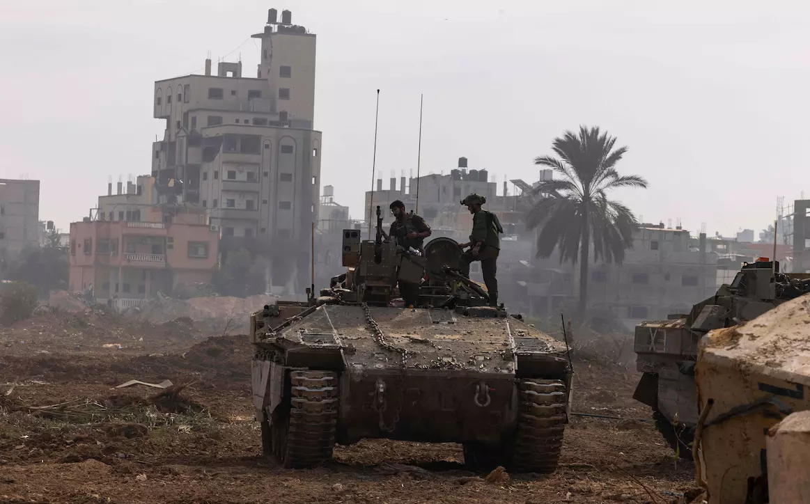 US military says first aid shipment has been driven across a newly built US pier into the Gaza Strip US military says first aid shipment has been driven across a newly built US pier into the Gaza Strip