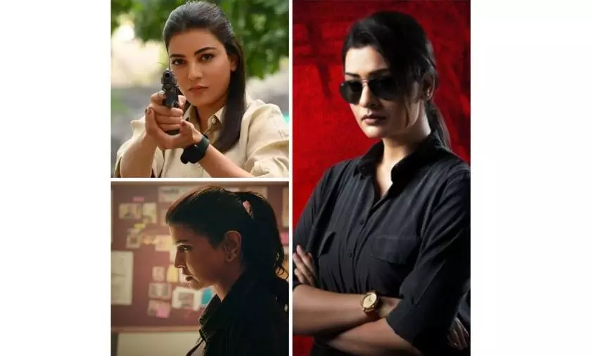 Kajal, Payal, Lakshmi Manchu try daredevil stunts in cop dramas Kajal, Payal, Lakshmi Manchu try daredevil stunts in cop dramas