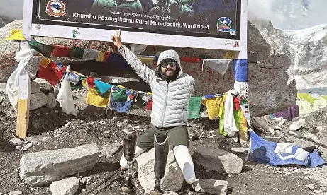 30-yr-old triple amputee from Goa defies all odds, climbs Mt Everest Base Camp