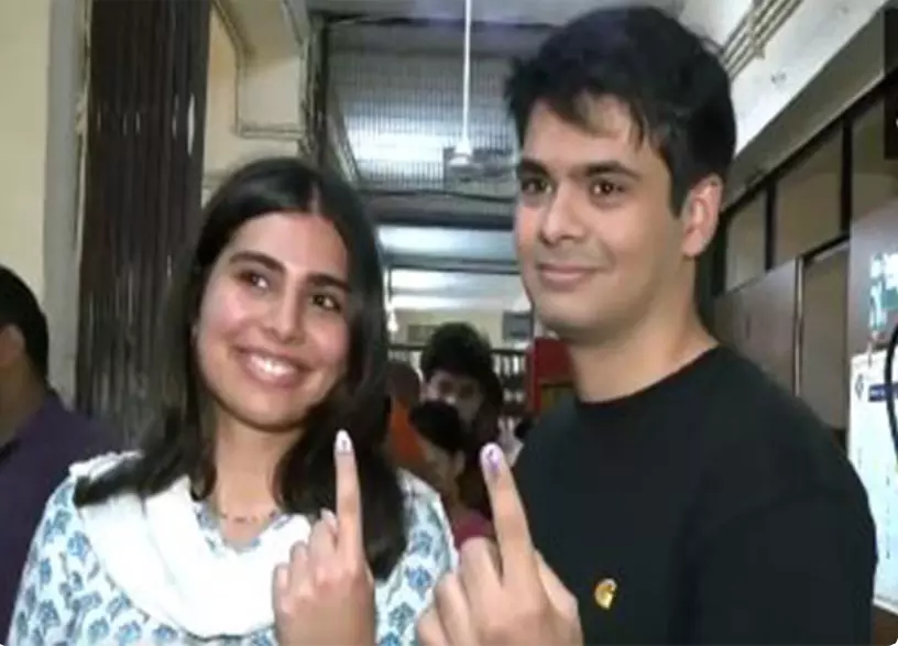 Congress Priyanka Gandhi Vadras children cast their votes, urge everyone to exercise their rights Congress Priyanka Gandhi Vadras children cast their votes, urge everyone to exercise their rights