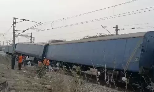 Goods Train Derails at Vishnupuram Railway Station in Telangana