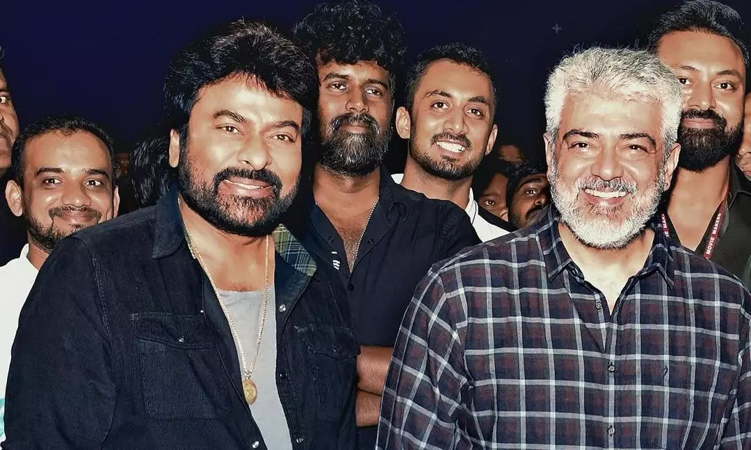 Thala Ajit Meets Megastar Chiranjeevi Thala Ajit Meets Megastar Chiranjeevi