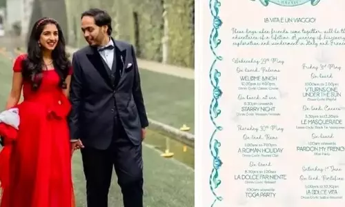 Anant Ambani-Radhika Merchants Pre-Wedding Cruise Party Itinerary