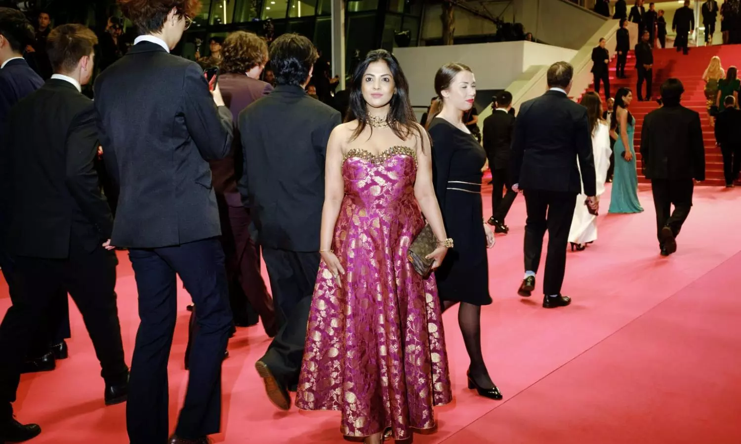 Hyderabad fashion designer Aruna Goud on the Red carpet of the 77th Cannes Film Festival