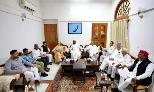 INDIA bloc meeting underway at Mallikarjun Kharges residence in Delhi