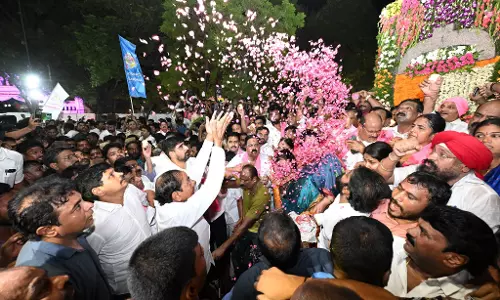 BRS candle march at Gun Park