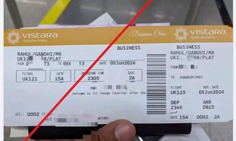 Fact Check: Edited Photo of Boarding Pass to Bangkok Falsely Linked to Rahul Gandhi Fact Check: Edited Photo of Boarding Pass to Bangkok Falsely Linked to Rahul Gandhi