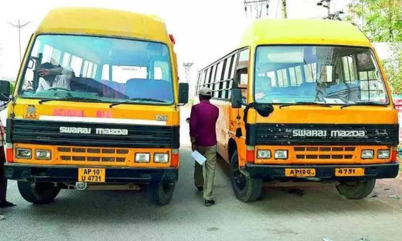 No Fitness for 1,226 School Buses in NTR and Krishna Districts