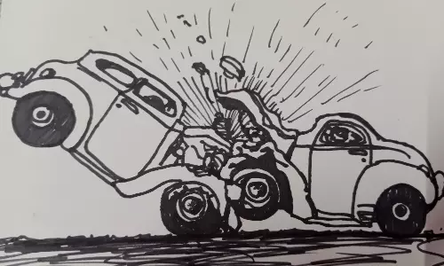 Speeding Car Rams Into Multiple Bikes in Kolhapur