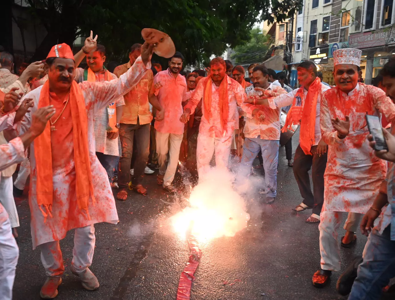 Ecstatic BJP Leaders, Cadre Celebrate Ecstatic BJP Leaders, Cadre Celebrate