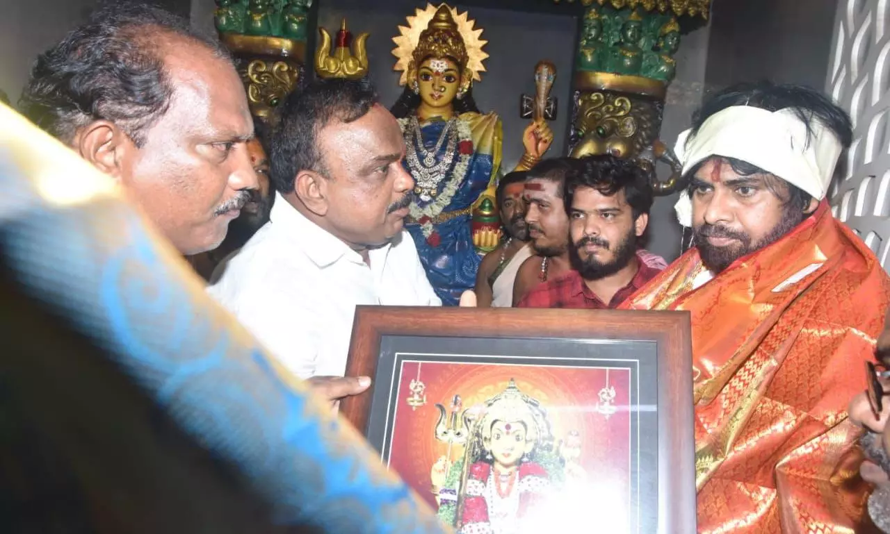 Pawan Keeps His Word, Visits Nookambika Temple in Anakapalle