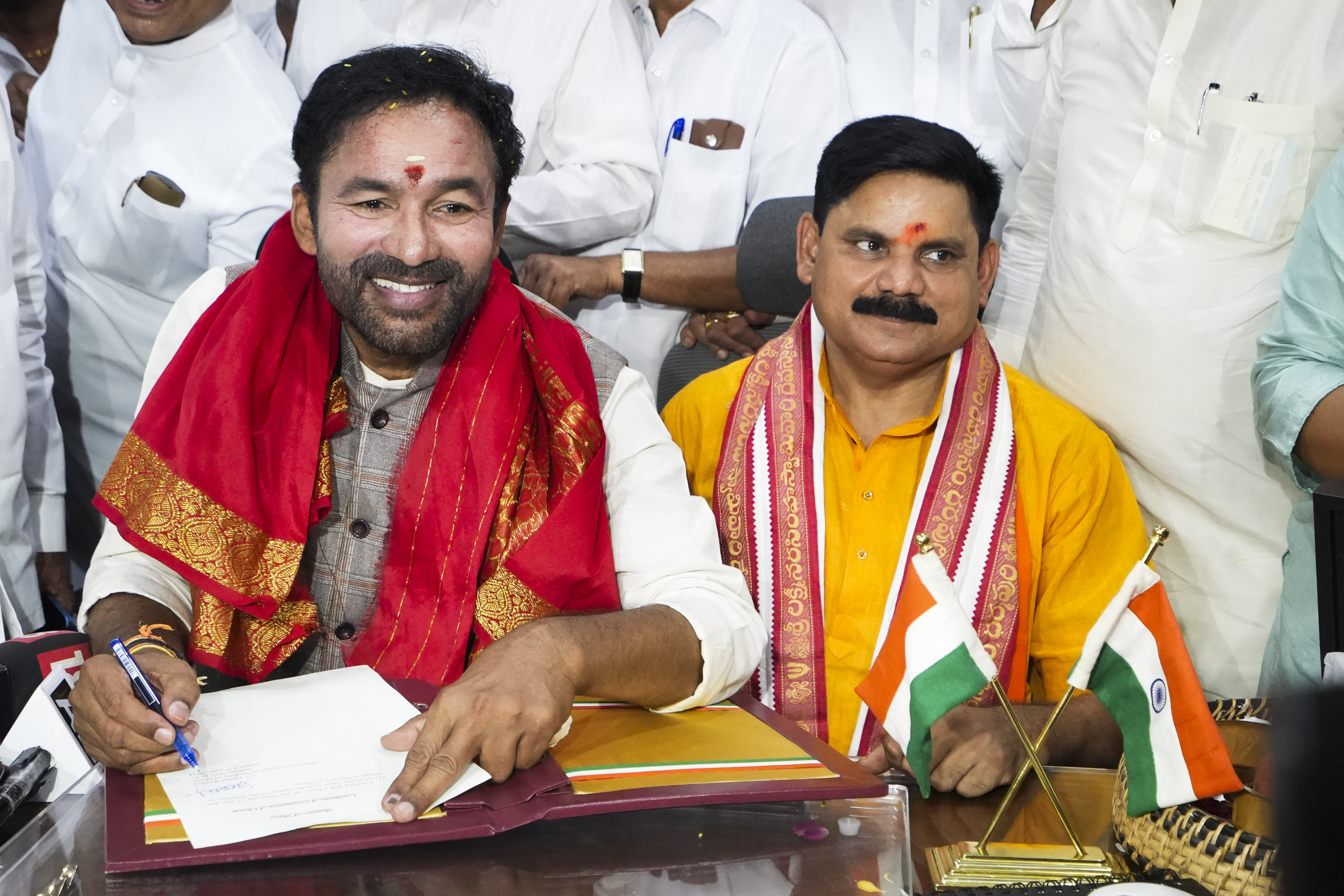 Kishan Reddy takes charge as Union Minister of Coal and Mines Kishan Reddy takes charge as Union Minister of Coal and Mines