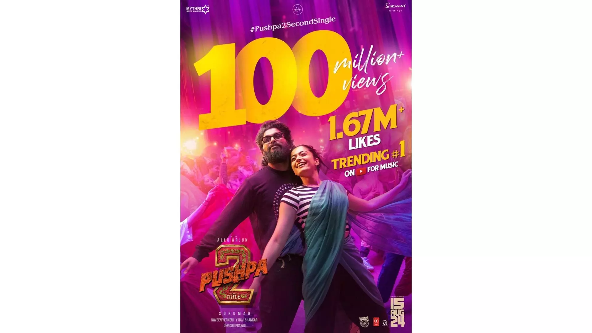Pushpa Song Sooseki Clocks 100 Million Views Pushpa Song Sooseki Clocks 100 Million Views