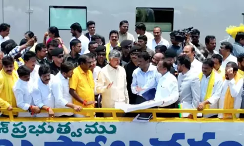 AP CM Chandrababu Naidu Visits Polavaram Project Site