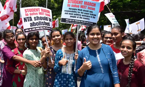 Congress, Left parties’ student wings organize protest rally on NEET fiasco in Hyderabad