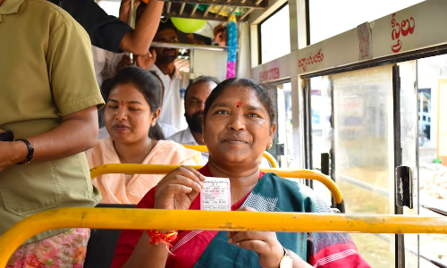 Seethakka unveils bus service to Narasimhanagar