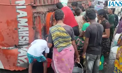 Palmolein Oil Tanker Topples in Sattenapalli