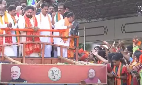 Kishan Reddy gets rousing welcome at Begumpet airport