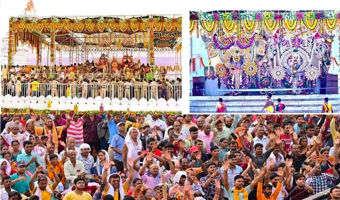 Odisha: Lakhs Witness Lord Jagannath’s Snana Yatra in Puri Odisha: Lakhs Witness Lord Jagannath’s Snana Yatra in Puri