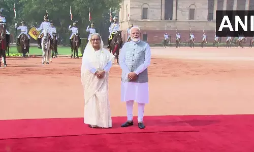 Bangladesh PM Hasina receives ceremonial welcome at Rashtrapati Bhavan