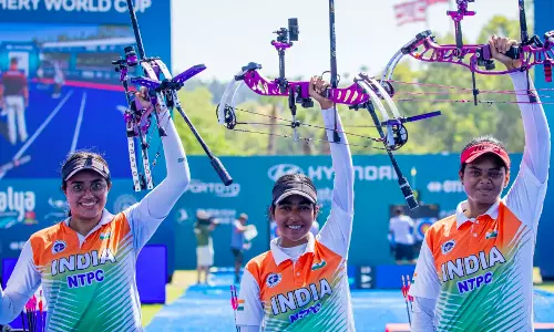 Indian women archers grab hat-trick of World Cup gold medals Indian women archers grab hat-trick of World Cup gold medals