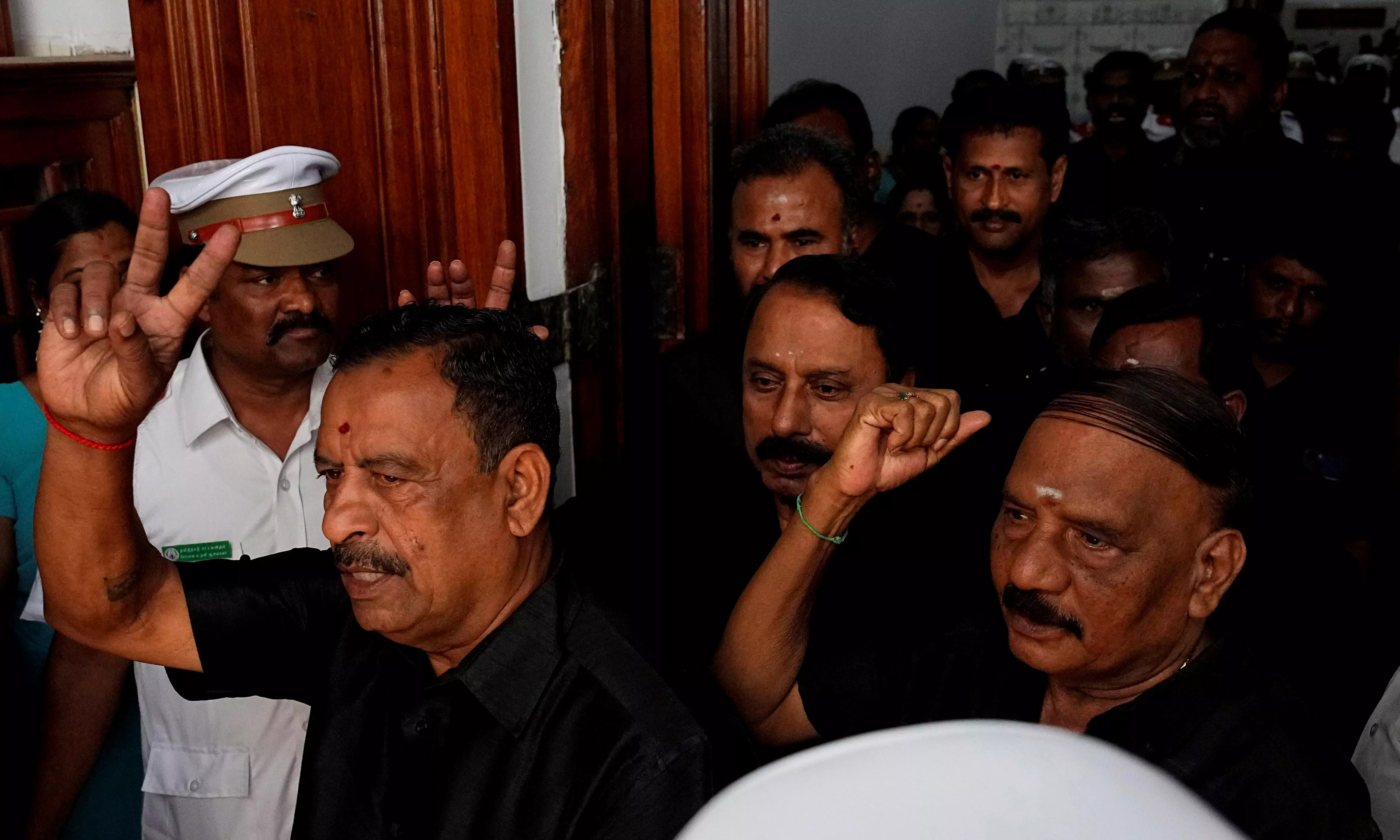 Tamil Nadu: AIADMK MLAs suspended from Assembly for a day following ruckus over hooch tragedy Tamil Nadu: AIADMK MLAs suspended from Assembly for a day following ruckus over hooch tragedy
