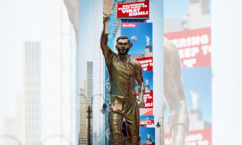 Virat Kohli’s Gold Statue Unveiled at Times Square, New York