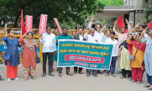 Activists protest mining activities in Sandur Activists protest mining activities in Sandur
