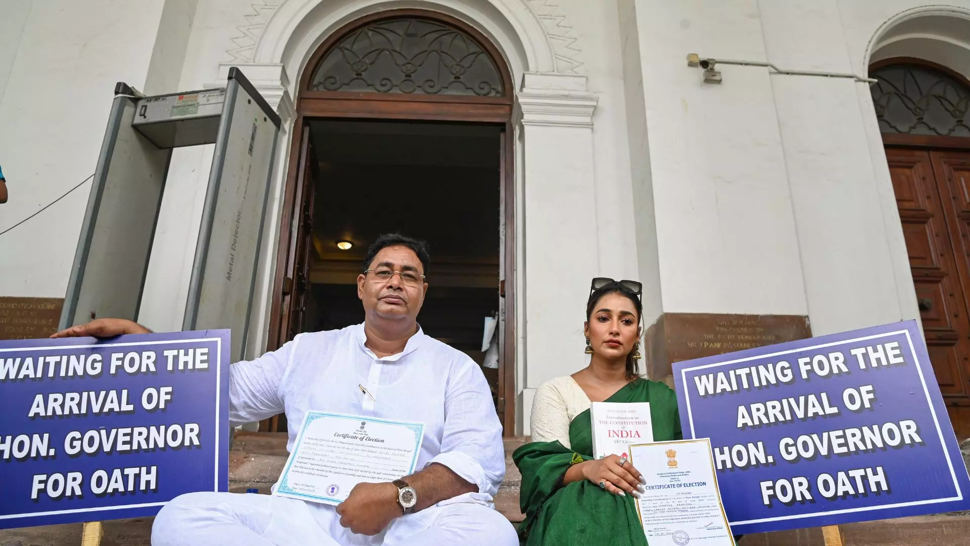 West Bengal: TMC MLAs Stage Dharna, Demand Oath from Governor at Assembly