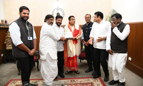 CM Revanth Reddy urges Nitin Gadkari to expedite infra projects in Telangana