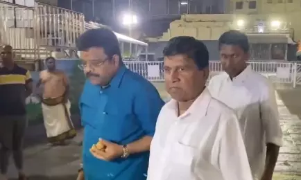 Sri Lankan Minister Wijeyadasa Rajapakshe Offers Prayers at Tirupati