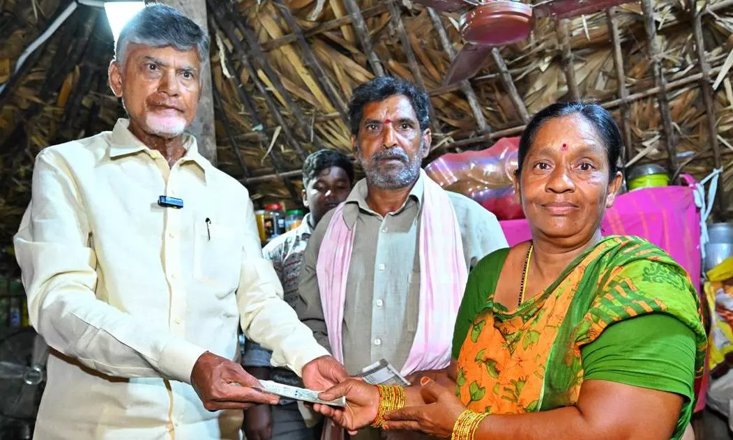 Naidu goes to people, disburse pensions