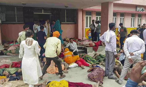 Hathras stampede: Outside hospital, bodies of victims lay on the floor, loud wails pierce the air