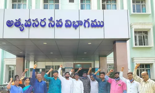 Telangana contract medical staff protest for fair wages