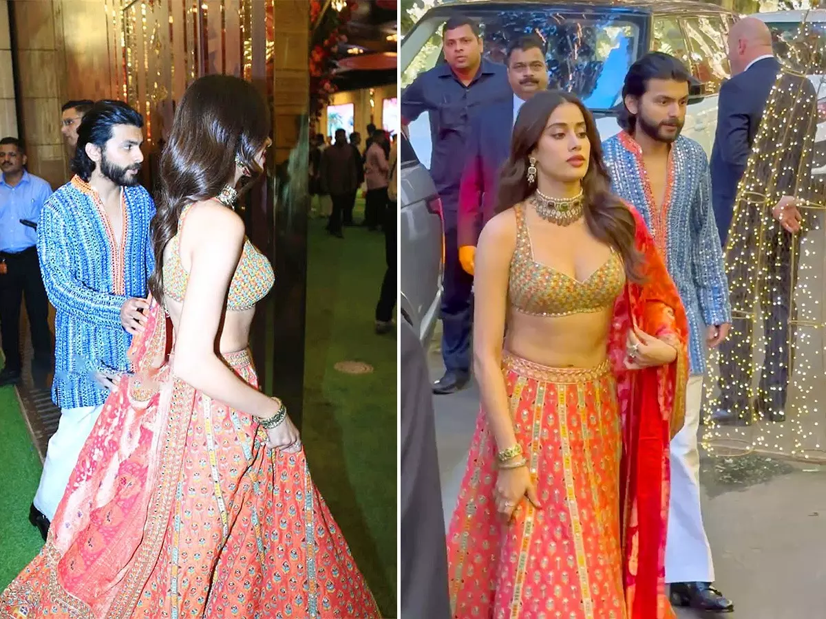 Bollywood beauty Janhvi dazzles at the Ambani wedding