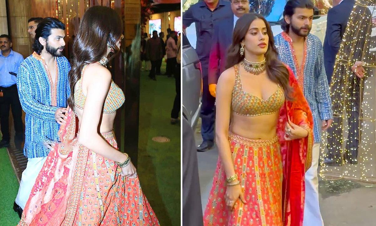 Bollywood beauty Janhvi dazzles at the Ambani wedding