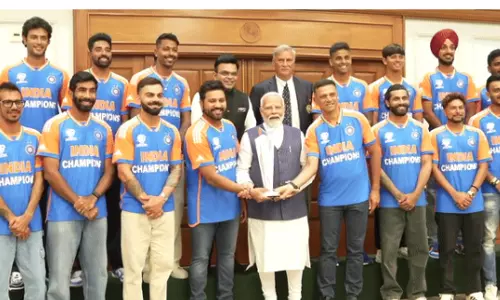 PM Modi meets victorious ICC T20 World Cup team at his residence