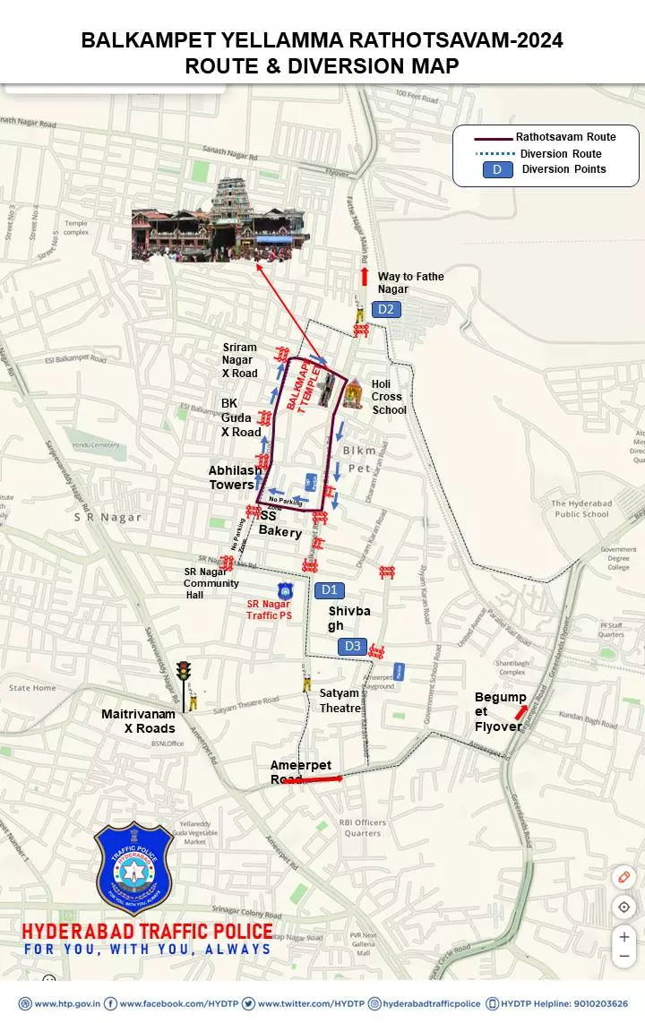 Balkampet Yellamma Temple Kalyanam: Avoid These Roads Balkampet Yellamma Temple Kalyanam: Avoid These Roads