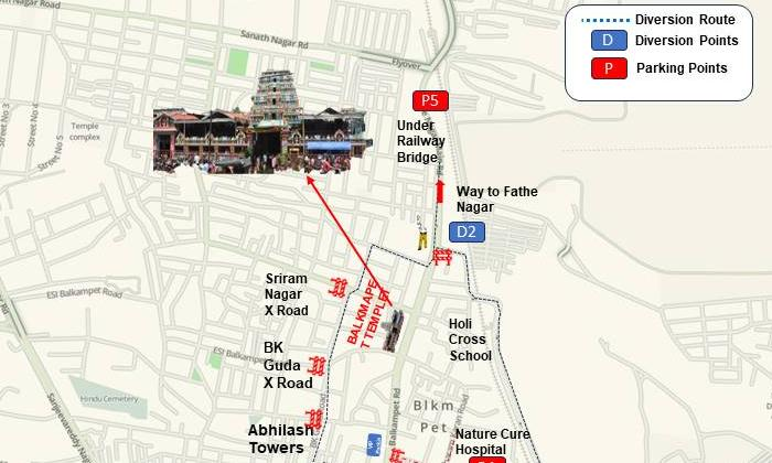 Hyderabad Traffic Advisory For Yellamma Kalyanam Festival in Balkampet