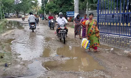 Overflowing Drainage Blocks Access to Sangareddy Government Hospital