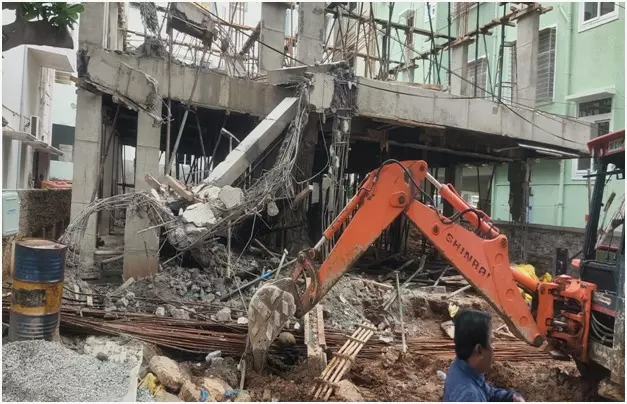 Hyderabad: Illegal Buildings in Ayyappa Society Razed Hyderabad: Illegal Buildings in Ayyappa Society Razed