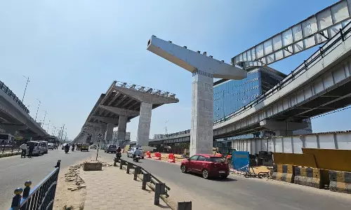 ORR-Kondapur flyover works slow down ORR-Kondapur flyover works slow down