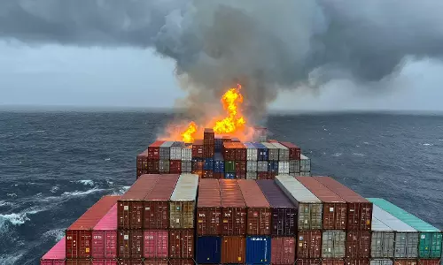 Fire breaks out on cargo ship off Goa coast Fire breaks out on cargo ship off Goa coast