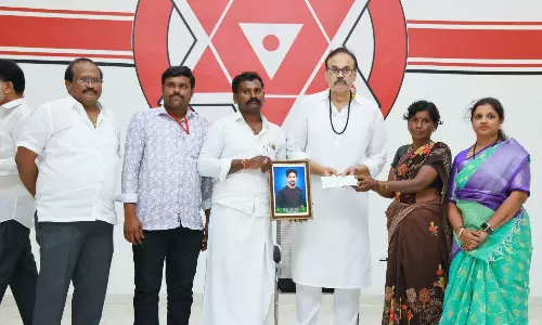 JS distributes ₹4.05 crore to kin of 81 deceased party workers JS distributes ₹4.05 crore to kin of 81 deceased party workers